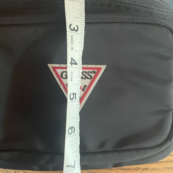 Rare Guess Fanny Pack Bag Black Nylon Logo Tape Strap Adjustable with Clip - Picture 6 of 9